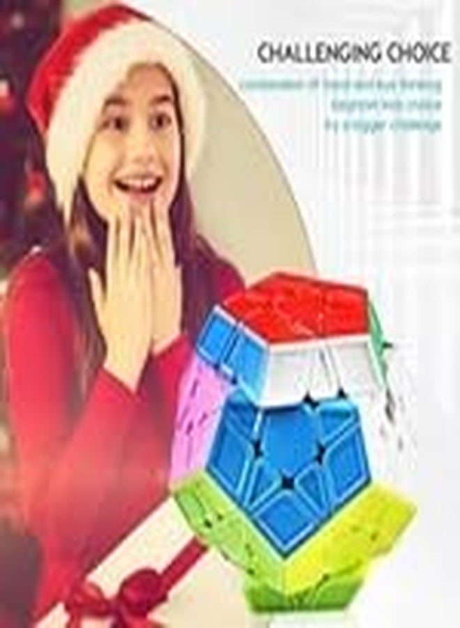 توي شاين مكعب توي شاين ميغامينكس المنحوت بدون ملصقات، مكعب سرعة خماسي الأضلاع 3x3، لعبة ألغاز ممتعة ومليئة بالتحديات ذات 12 وجهًا بتصميم حواف للأطفال والكبار - Image 3